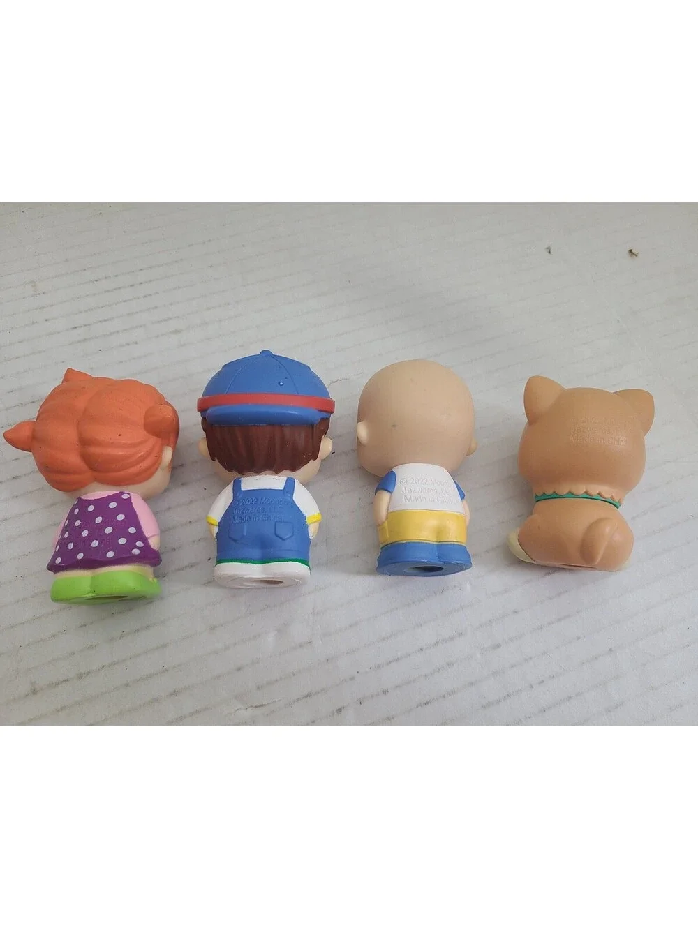 Set of 4 CoComelon JJ & Family Figurine Set Yoyo, TomTom, Bingo, JJ